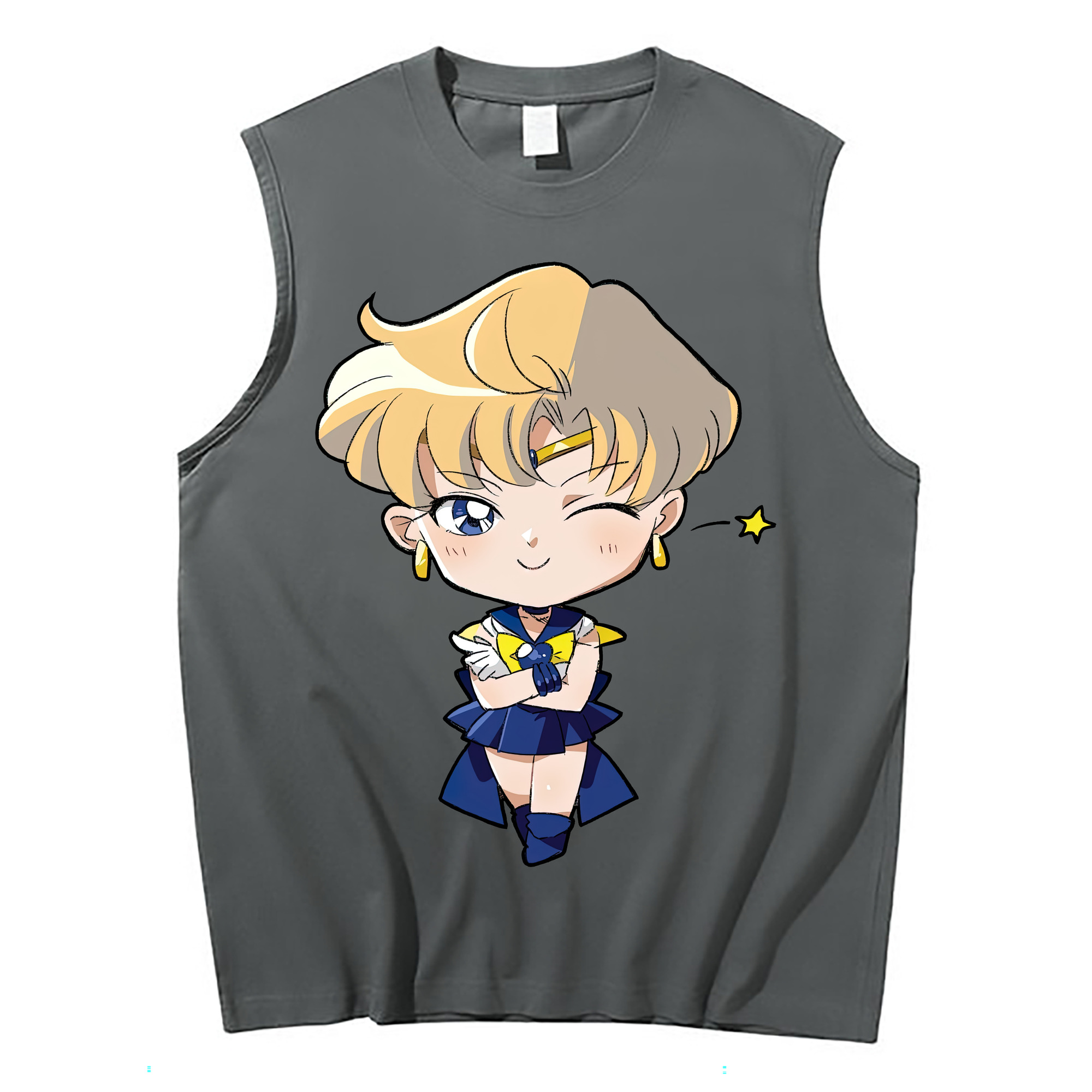 （画像用） 美少女戦士セーラームーン 天王はるか Sailor Moon Tenoh Haruka コットン100％タンクトップ（フロントプリント）